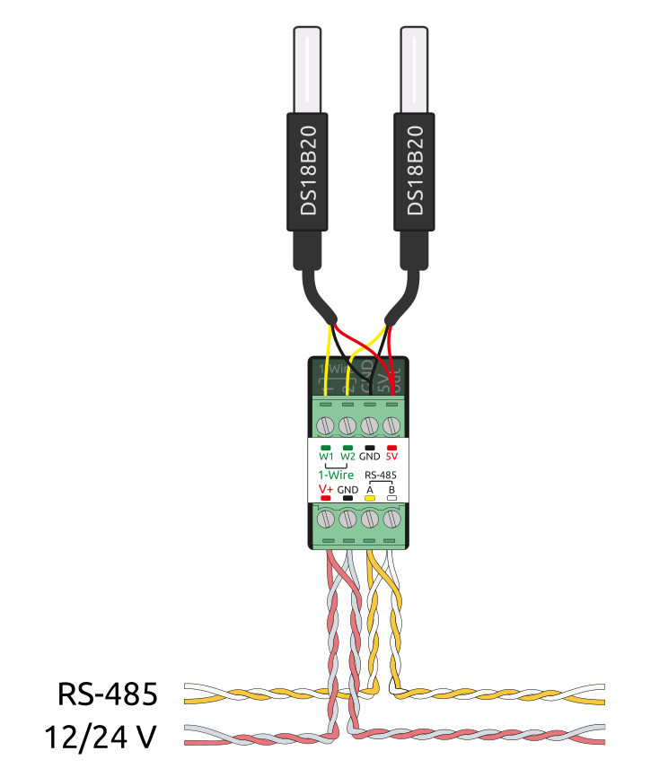 Modbus RTU Bus coupler WB-M1W2 v.3