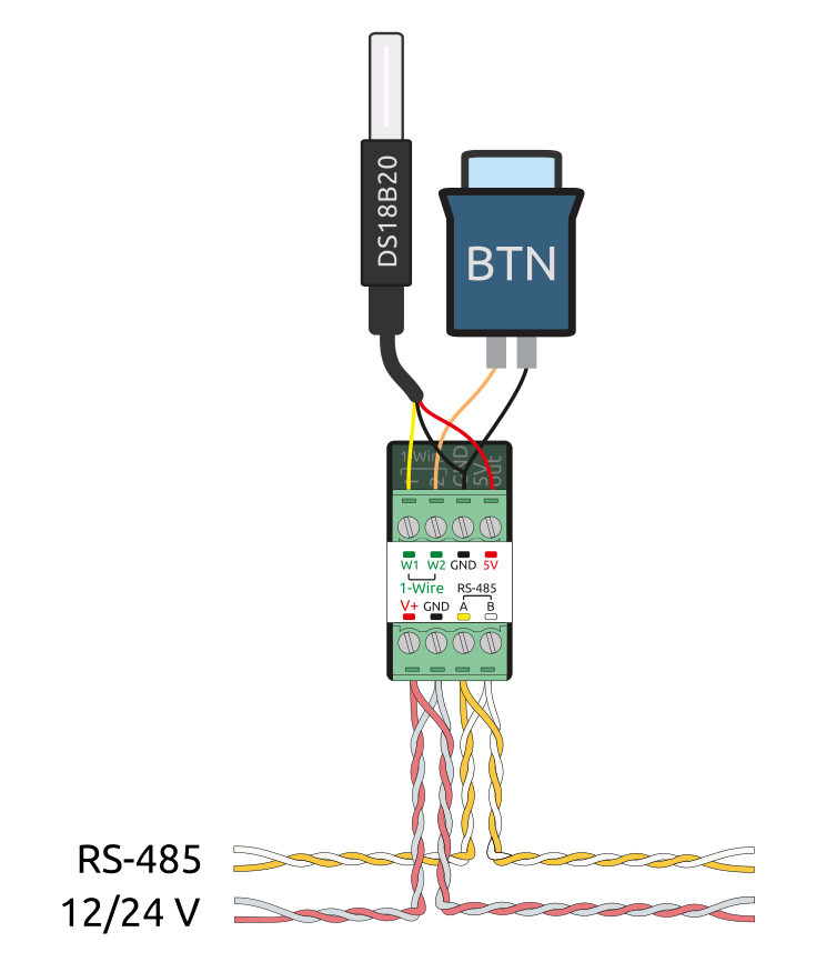 Modbus RTU Bus coupler WB-M1W2 v.3