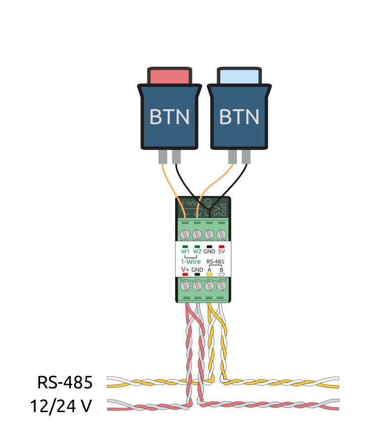 Modbus RTU Bus coupler WB-M1W2 v.3