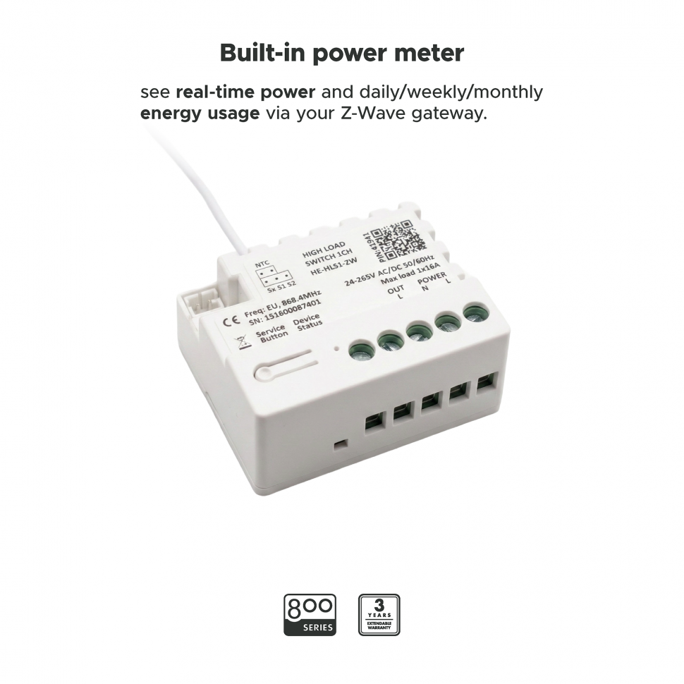 High Load Switch 1 Channel (1x16A) Heltun HLS1-ZW