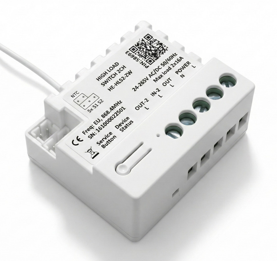 Double High Load Switch (2x16A) Heltun HLS2-ZW