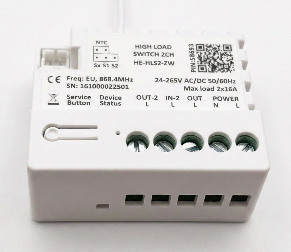 Double High Load Switch (2x16A) Heltun HLS2-ZW