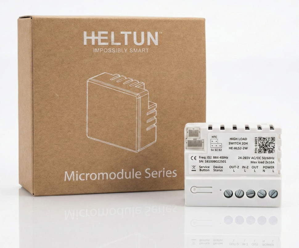 Double High Load Switch (2x16A) Heltun HLS2-ZW