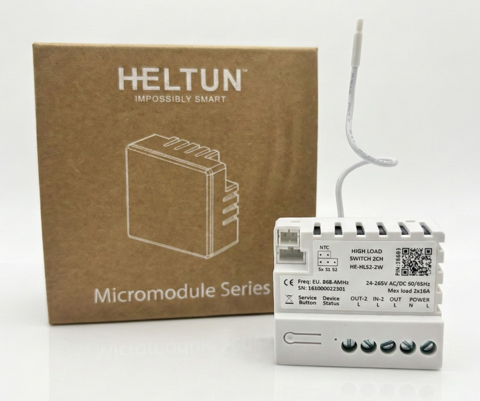 Double High Load Switch (2x16A) Heltun HLS2-ZW