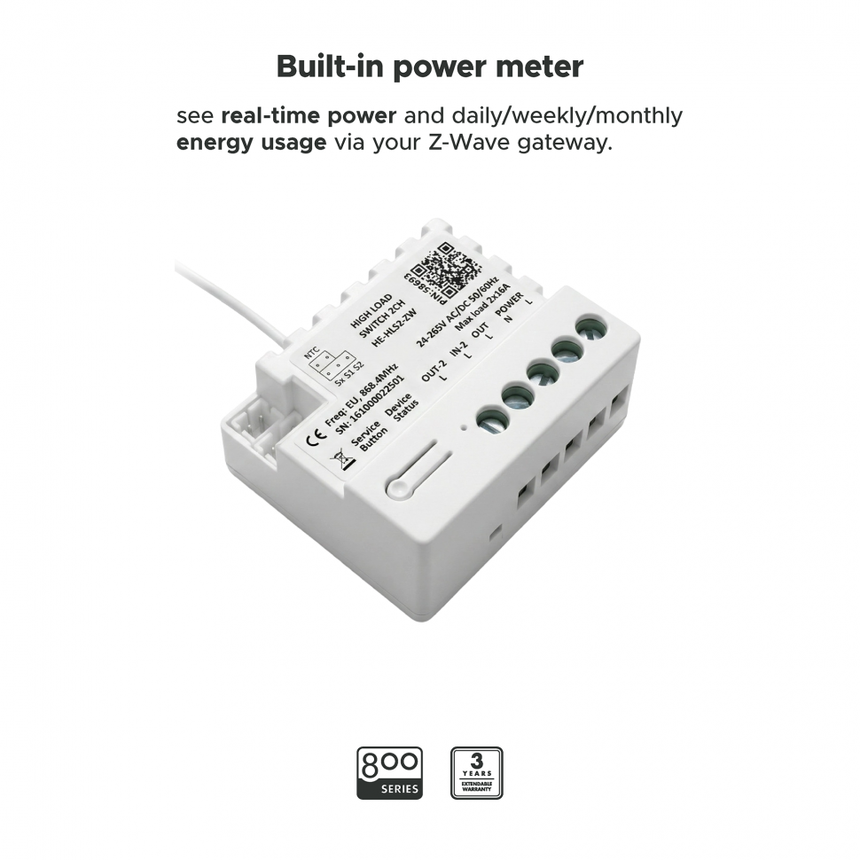Double High Load Switch (2x16A) Heltun HLS2-ZW