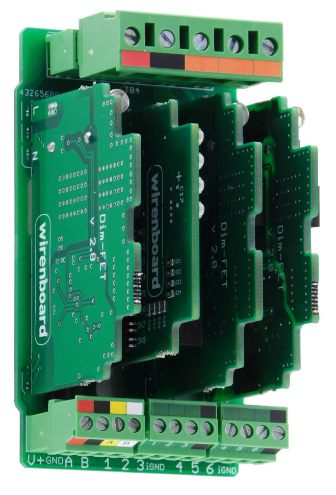 Wiren Board Modbus RTU  3-channel dimmer for 230 V LED bulbs and incandescent lamps WB-MDM3
