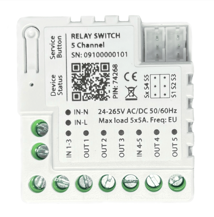 Relay Switch Quinto 5 Channel (5x5A) Heltun RS-ZW