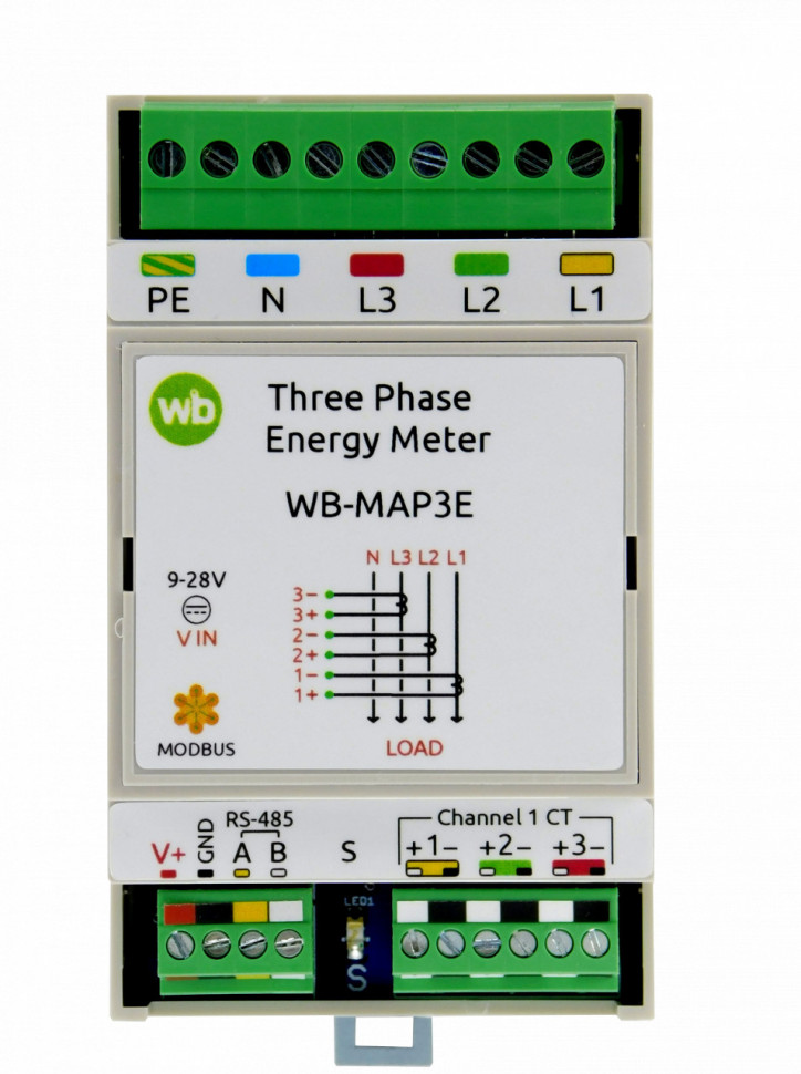 Wiren Board Three-phase meter with RS-485, Modbus RTU / WB-MAP3ET